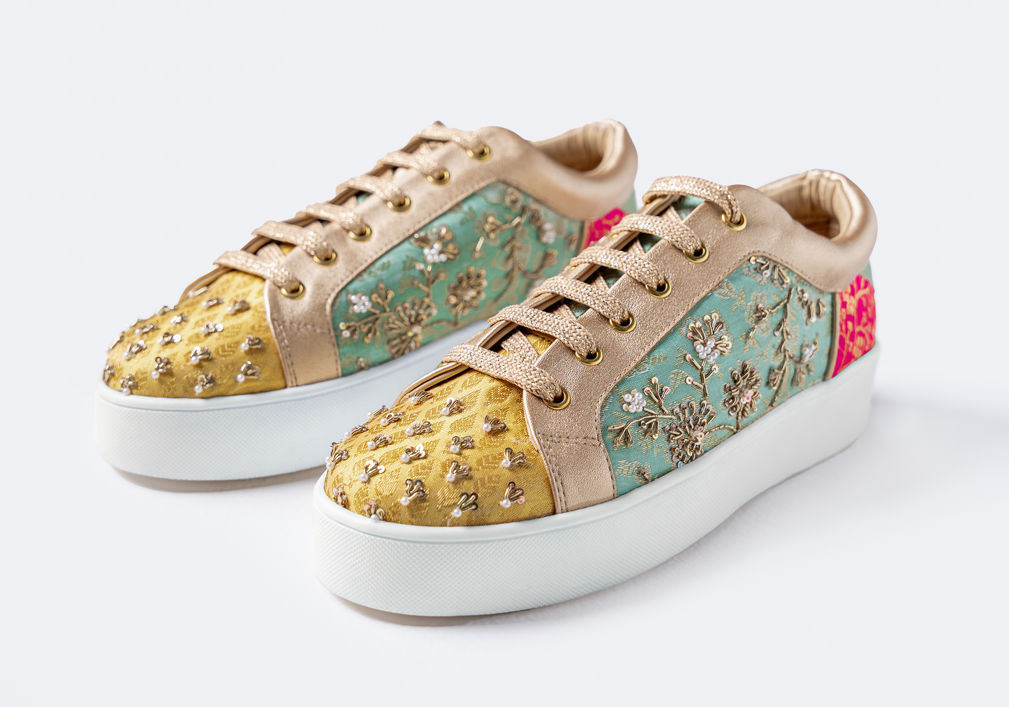 Bold – Multi-colored brocades with intricate hand embroidery
