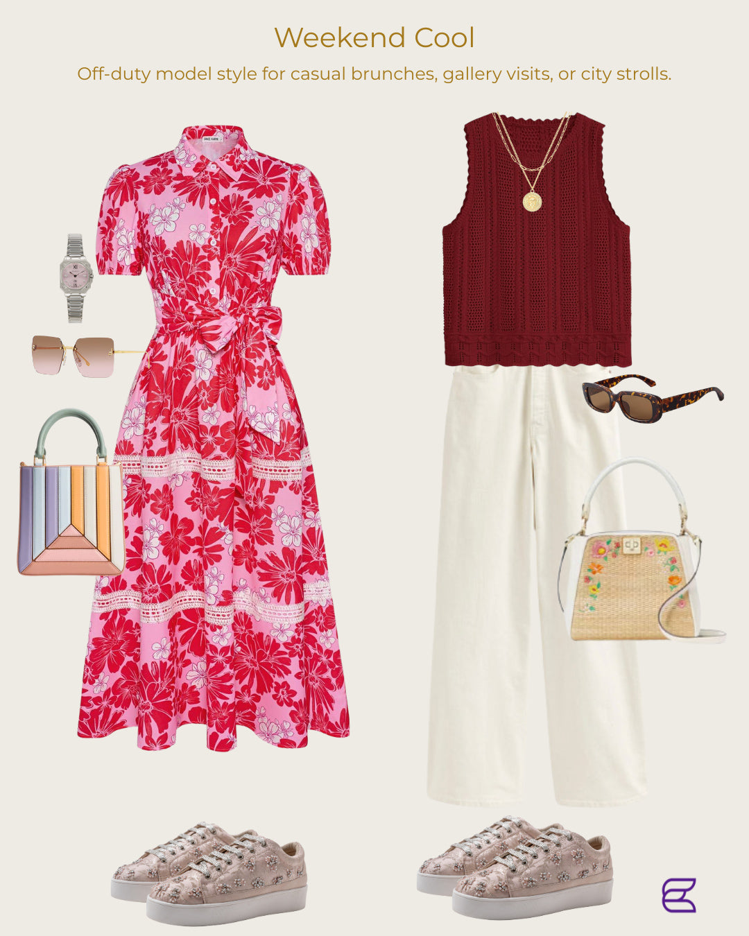 Rise – Blush leather with pearls and rhinestones