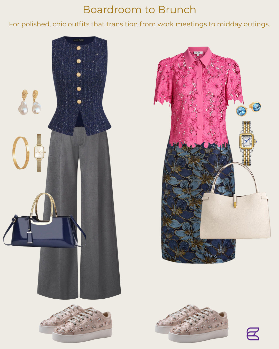 Rise – Blush leather with pearls and rhinestones