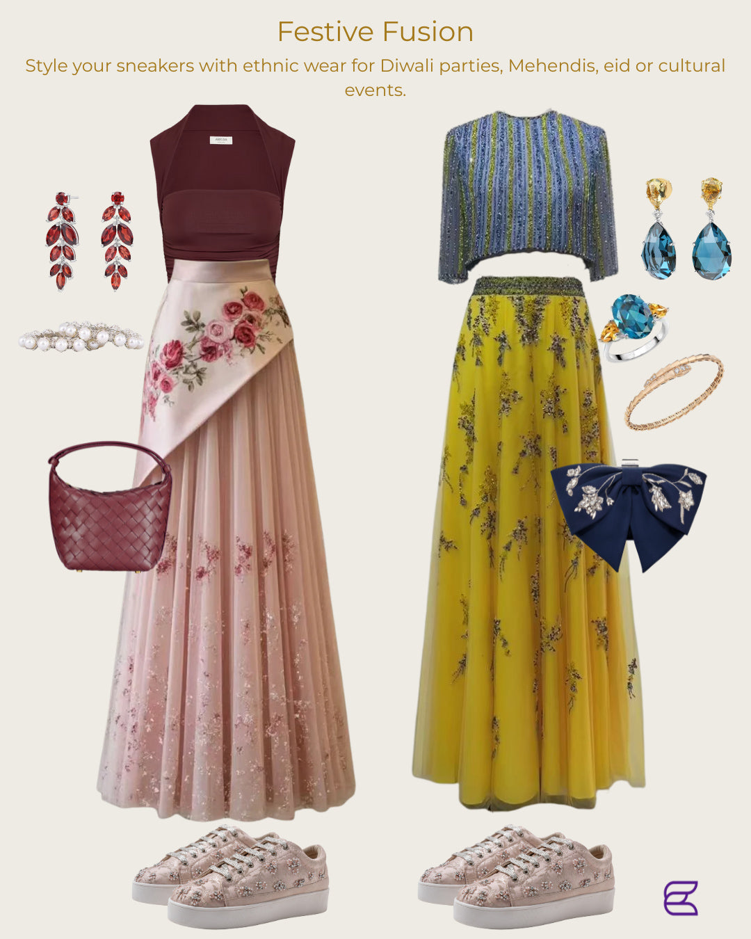 Rise – Blush leather with pearls and rhinestones